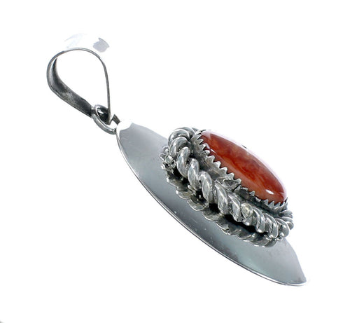 Orange Shell Oyster Navajo Sterling Silver Pendant NN20558